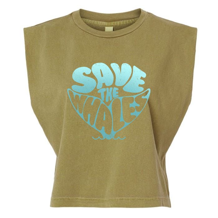 Whale Tail Save The Whales Garment-Dyed Women's Muscle Tee