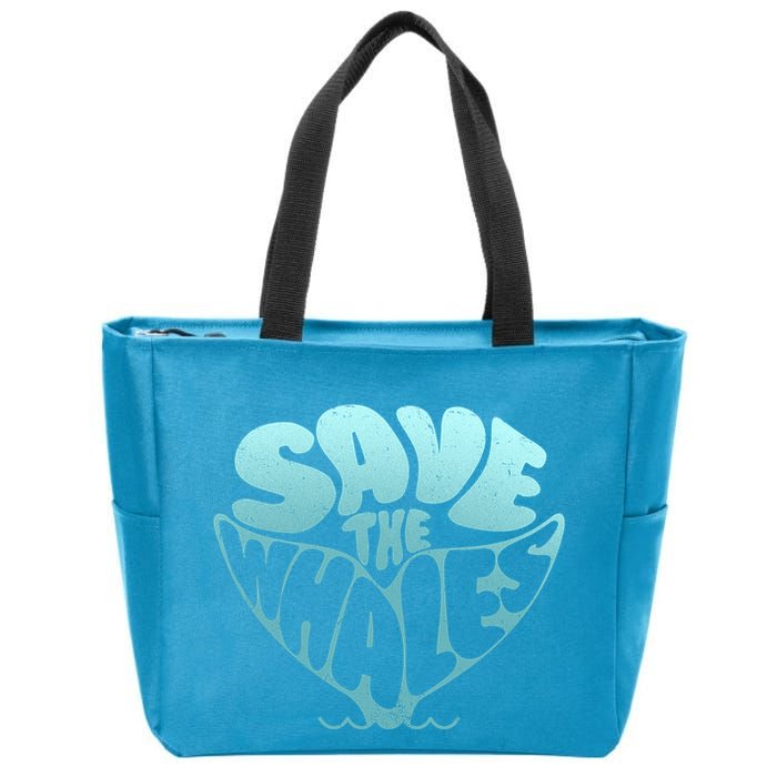 Whale Tail Save The Whales Zip Tote Bag