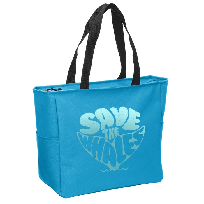 Whale Tail Save The Whales Zip Tote Bag