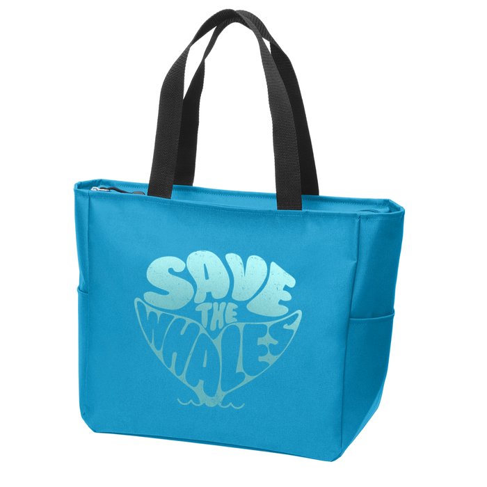 Whale Tail Save The Whales Zip Tote Bag