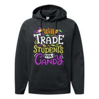 Will Trade Students For Candy Teacher Cute Halloween Costume Performance Fleece Hoodie