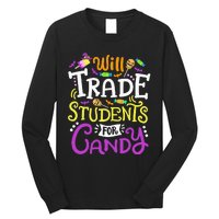 Will Trade Students For Candy Teacher Cute Halloween Costume Long Sleeve Shirt