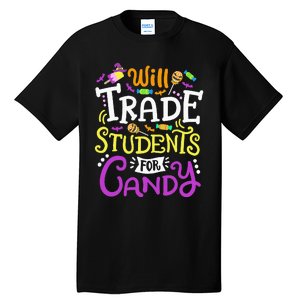 Will Trade Students For Candy Teacher Cute Halloween Costume Tall T-Shirt