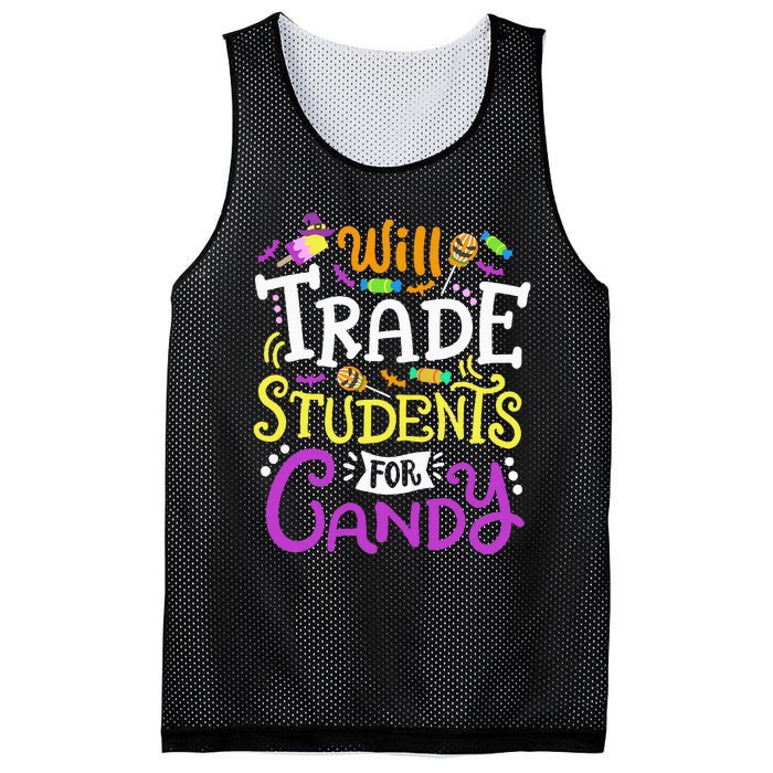 Will Trade Students For Candy Teacher Cute Halloween Costume Mesh Reversible Basketball Jersey Tank