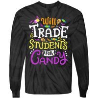 Will Trade Students For Candy Teacher Cute Halloween Costume Tie-Dye Long Sleeve Shirt