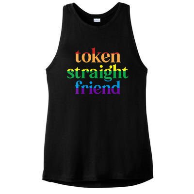 Womens Token Straight Friend Ladies PosiCharge Tri-Blend Wicking Tank