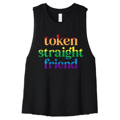 Womens Token Straight Friend Women's Racerback Cropped Tank