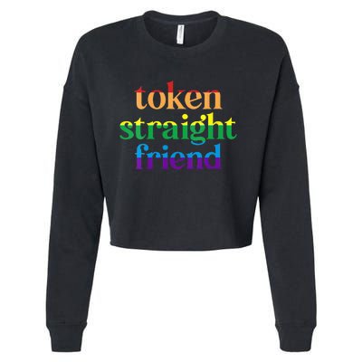 Womens Token Straight Friend Cropped Pullover Crew