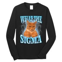 What The Sigma Meme Cat Erm What The Sigma Meme Cat Ironic Brainrot Long Sleeve Shirt