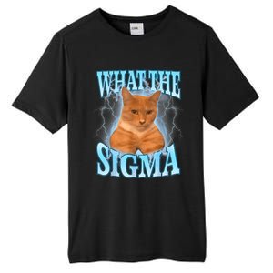 What The Sigma Meme Cat Erm What The Sigma Meme Cat Ironic Brainrot Tall Fusion ChromaSoft Performance T-Shirt