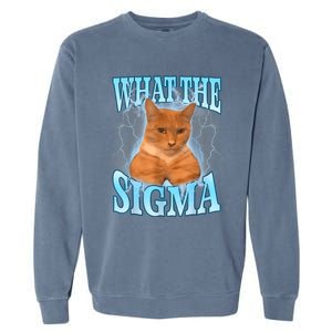 What The Sigma Meme Cat Erm What The Sigma Meme Cat Ironic Brainrot Garment-Dyed Sweatshirt