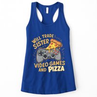 Will Trade Sister For Video Games And Pizza Gaming Cute Gift Womens Tank Top