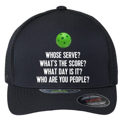 Whats The Score Who Are You People Whose Serve Funny Pickleball Flexfit Unipanel Trucker Cap
