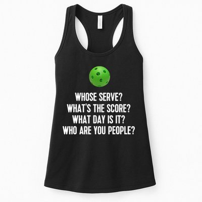 Whats The Score Who Are You People Whose Serve Funny Pickleball Womens Tank Top