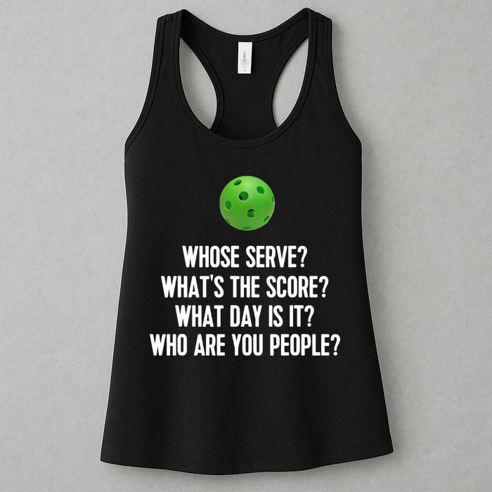 Whats The Score Who Are You People Whose Serve Funny Pickleball Womens Tank Top
