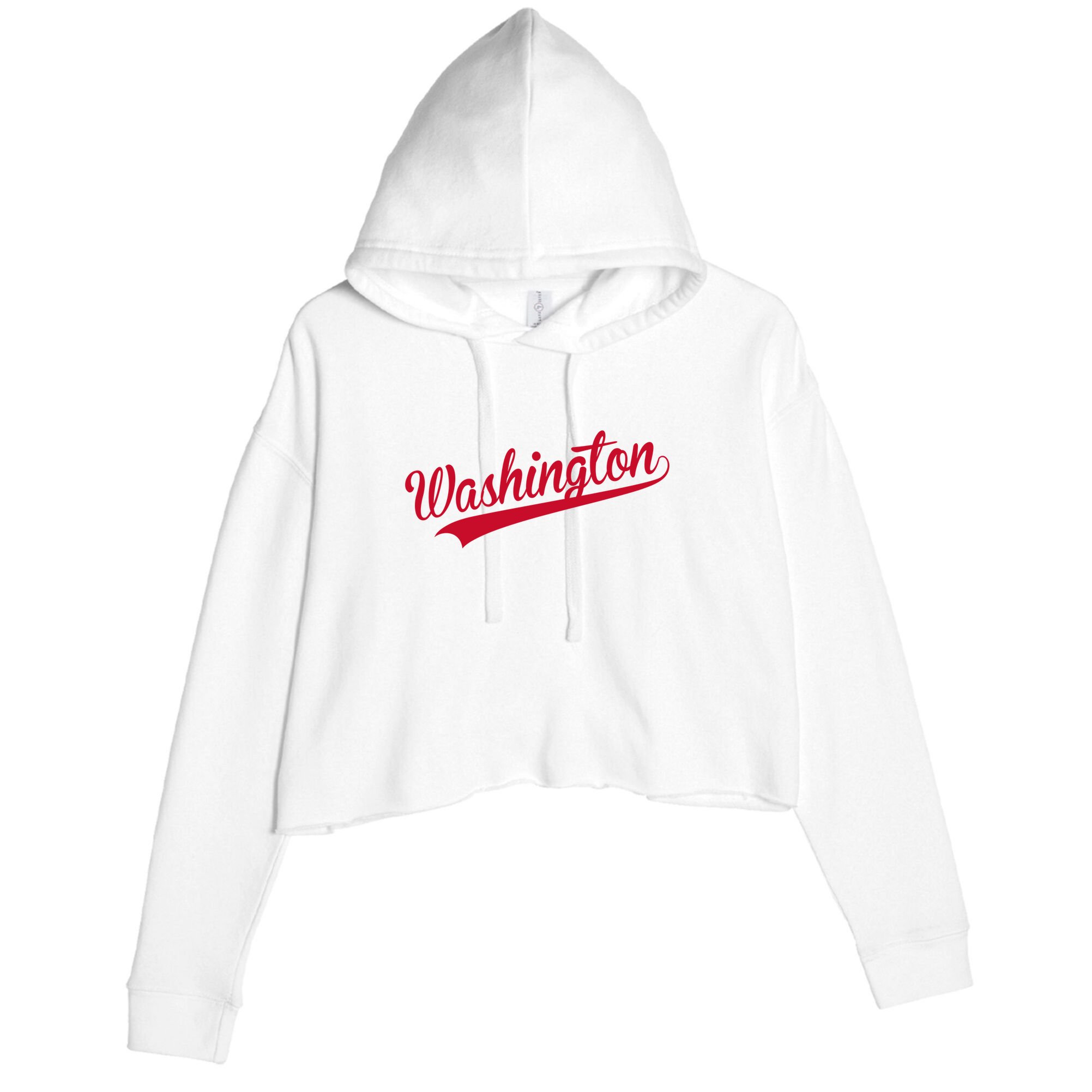 Washington Throwback Sports Fan Crop Fleece Hoodie