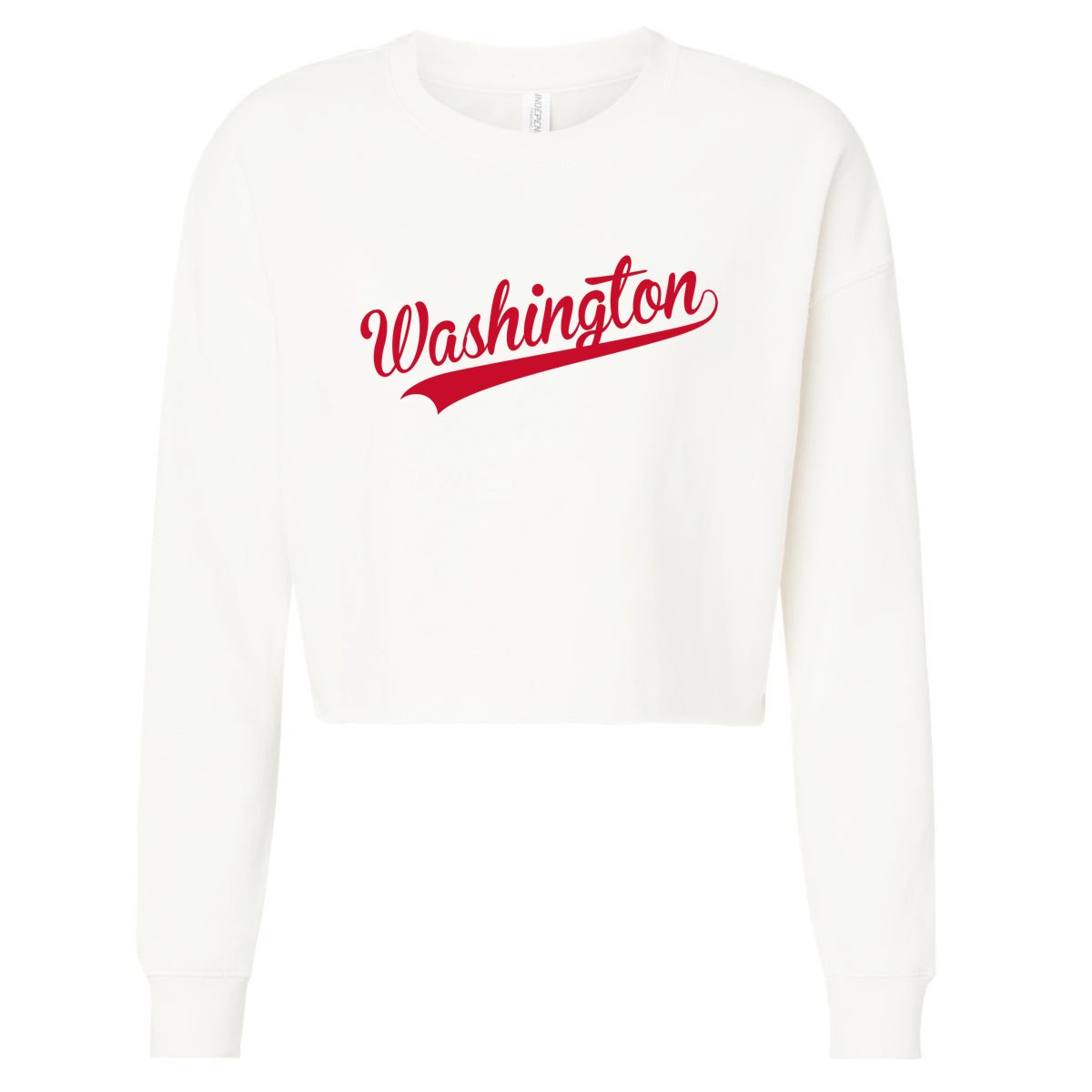 Washington Throwback Sports Fan Cropped Pullover Crew