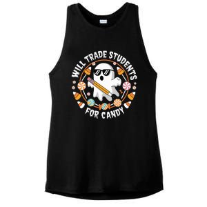 Will Trade Students For Candy Halloween Teacher Spooky Boo Gift Ladies PosiCharge Tri-Blend Wicking Tank