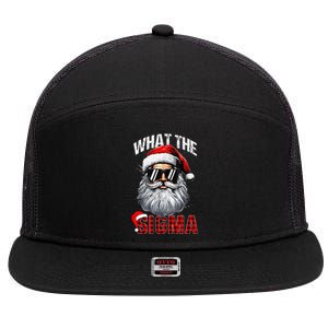 What The Sigma Santa Joke Funny Christmas Meme Xmas Rizz 7 Panel Mesh Trucker Snapback Hat