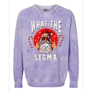 What The Sigma Santa Funny Christmas Meme Xmas Rizz Colorblast Crewneck Sweatshirt