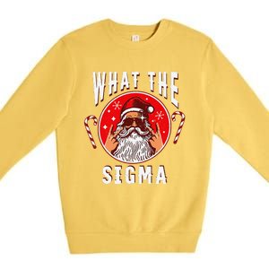 What The Sigma Santa Funny Christmas Meme Xmas Rizz Premium Crewneck Sweatshirt