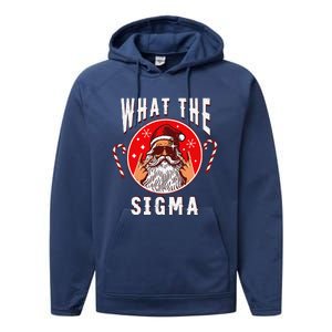 What The Sigma Santa Funny Christmas Meme Xmas Rizz Performance Fleece Hoodie