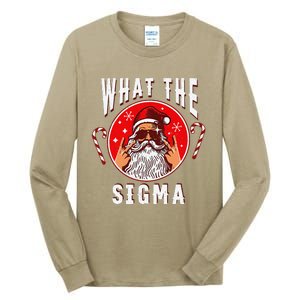 What The Sigma Santa Funny Christmas Meme Xmas Rizz Tall Long Sleeve T-Shirt