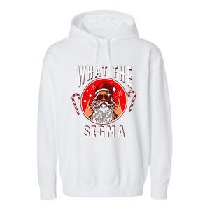 What The Sigma Santa Funny Christmas Meme Xmas Rizz Garment-Dyed Fleece Hoodie