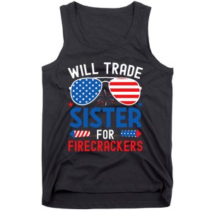 Will Trade Sister For Firecrackers Funny 4th Of July Tank Top