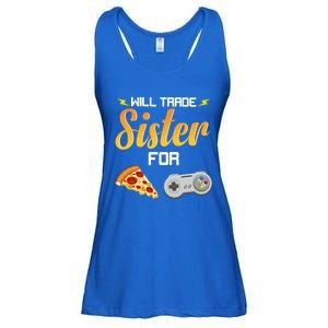 Will Trade Sister For Video Games And Pizza Brother Funny Gift Ladies Essential Flowy Tank