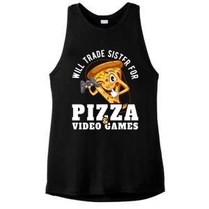 Will Trade Sister For Video Games And Pizza Gift Ladies PosiCharge Tri-Blend Wicking Tank