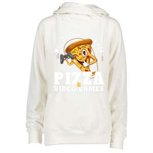 Will Trade Sister For Video Games And Pizza Gift Womens Funnel Neck Pullover Hood