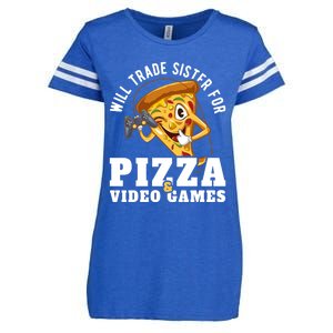 Will Trade Sister For Video Games And Pizza Gift Enza Ladies Jersey Football T-Shirt