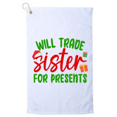 Will Trade Sister For Presents Funny Christmas Golf Towel