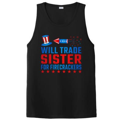 Will Trade Sister For Firecrackers Funny 4th Of July PosiCharge Competitor Tank