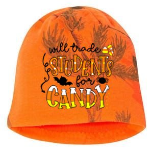 Will Trade Students For Candy Teacher Halloween Kati - Camo Knit Beanie