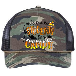 Will Trade Students For Candy Teacher Halloween Retro Rope Trucker Hat Cap