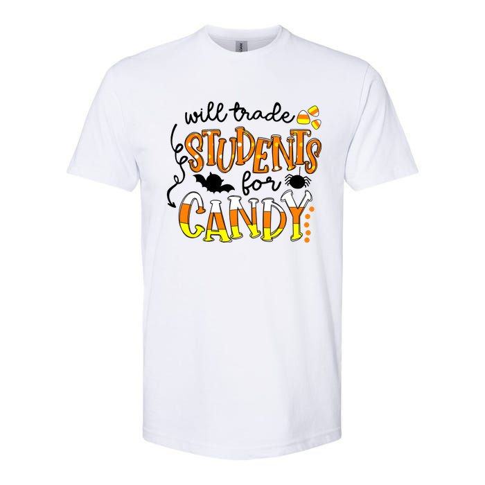 Will Trade Students For Candy Teacher Halloween Softstyle CVC T-Shirt