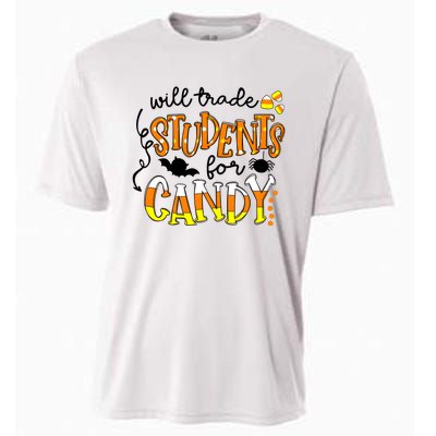 Will Trade Students For Candy Teacher Halloween Cooling Performance Crew T-Shirt