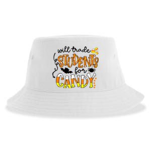 Will Trade Students For Candy Teacher Halloween Sustainable Bucket Hat