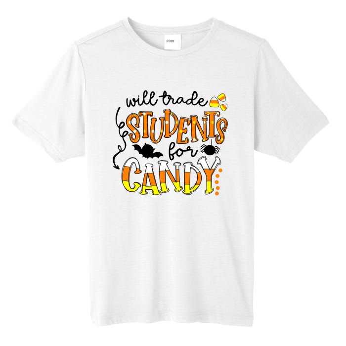 Will Trade Students For Candy Teacher Halloween Tall Fusion ChromaSoft Performance T-Shirt