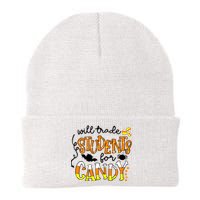 Will Trade Students For Candy Teacher Halloween Knit Cap Winter Beanie