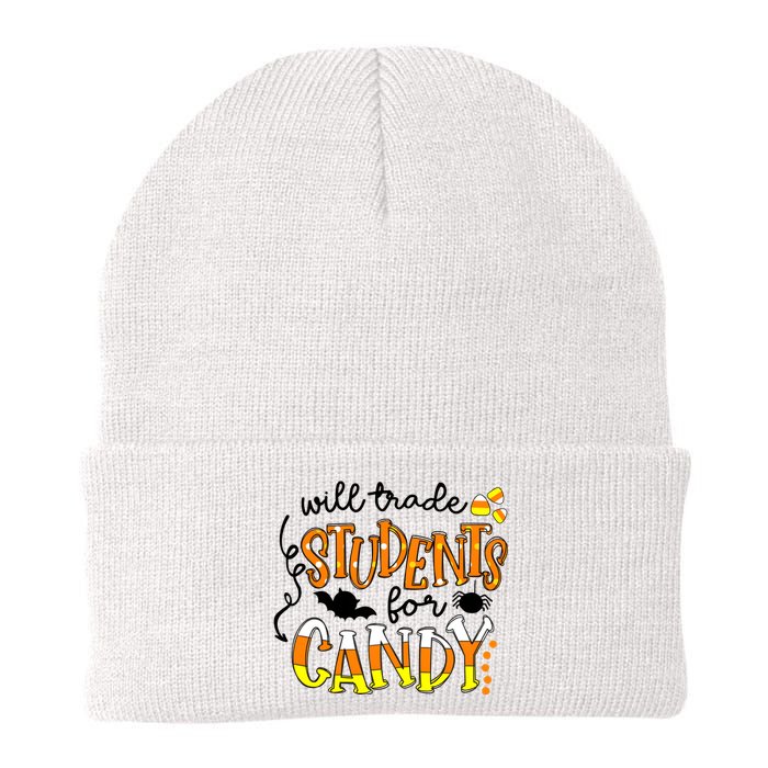 Will Trade Students For Candy Teacher Halloween Knit Cap Winter Beanie