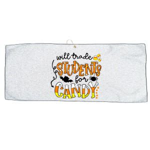 Will Trade Students For Candy Teacher Halloween Large Microfiber Waffle Golf Towel