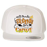 Will Trade Students For Candy Teacher Halloween Wool Snapback Cap