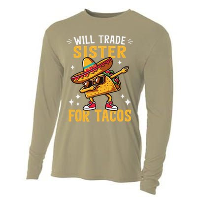 Will Trade Sister For Tacos Lovers Cute Funny Cinco De Mayo Cooling Performance Long Sleeve Crew