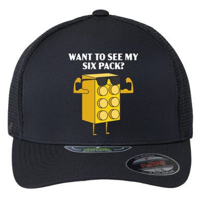 Want To See My Six Pack Bricks Lover Master Builder Flexfit Unipanel Trucker Cap