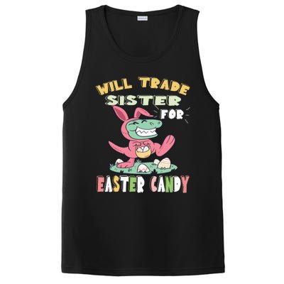 Will Trade Sister For Easter Candy Dinosaur T Rex Bunny Ears Gift PosiCharge Competitor Tank