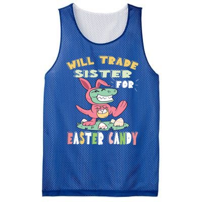 Will Trade Sister For Easter Candy Dinosaur T Rex Bunny Ears Gift Mesh Reversible Basketball Jersey Tank