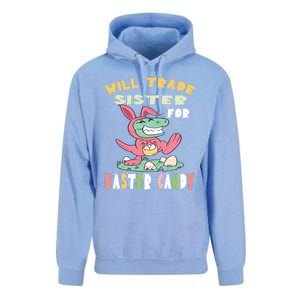 Will Trade Sister For Easter Candy Dinosaur T Rex Bunny Ears Gift Unisex Surf Hoodie